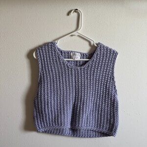 EUC Zara Girls Lilac Crotchet Knit Vest